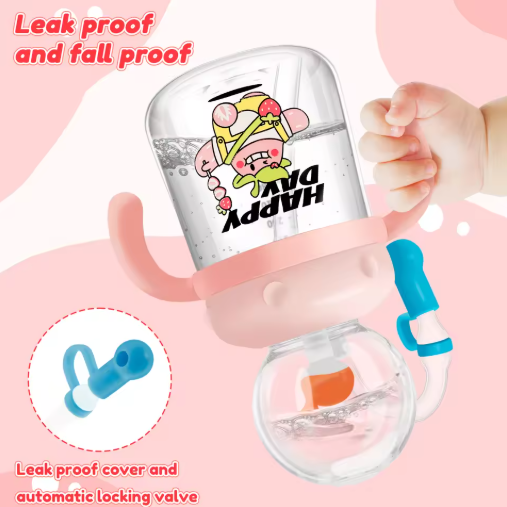 Kids Whale Fountain Water Bottle – Leakproof Tritan Sippy Cup